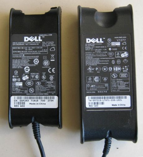 Оригинальный и поддельный БП для DELL