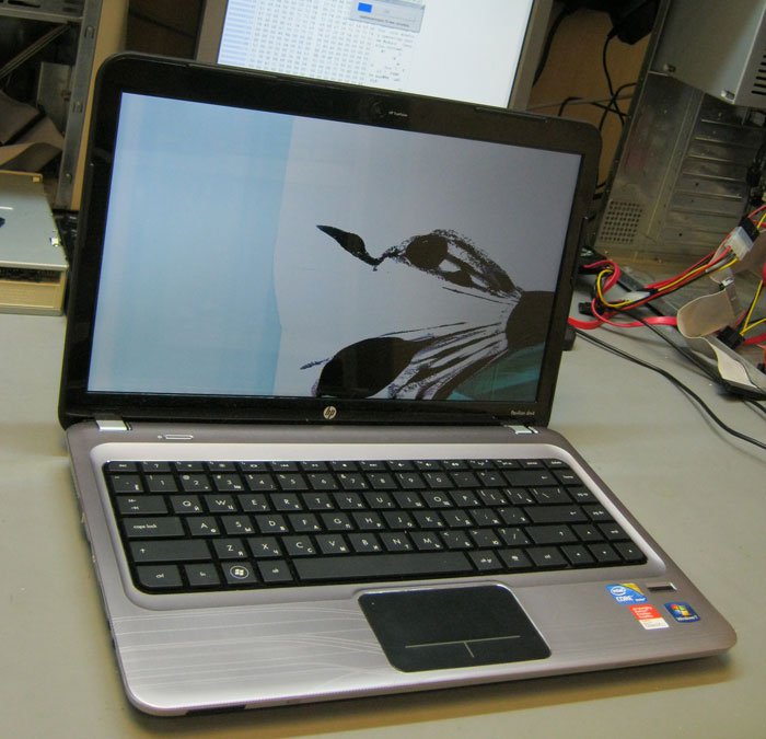 HP Pavilion dm4 с битой матрицей
